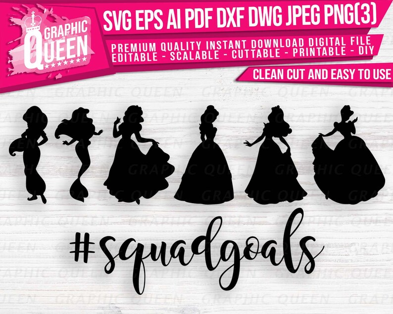 Download Squad Goals SVG Princess Squadgoals Vector Cut Files ...