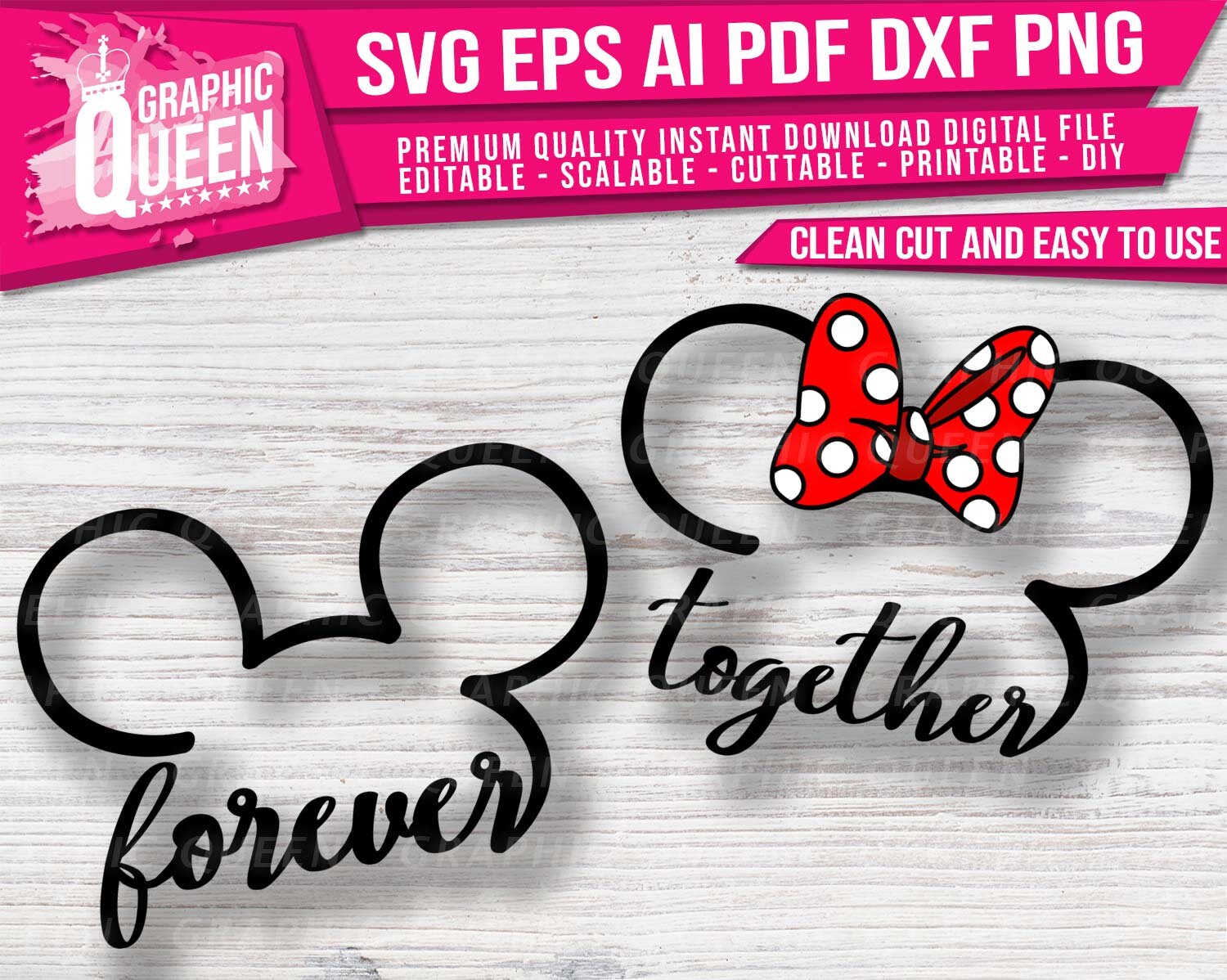 Download Mickey and Minnie svg Together Forever Digital Printable ...