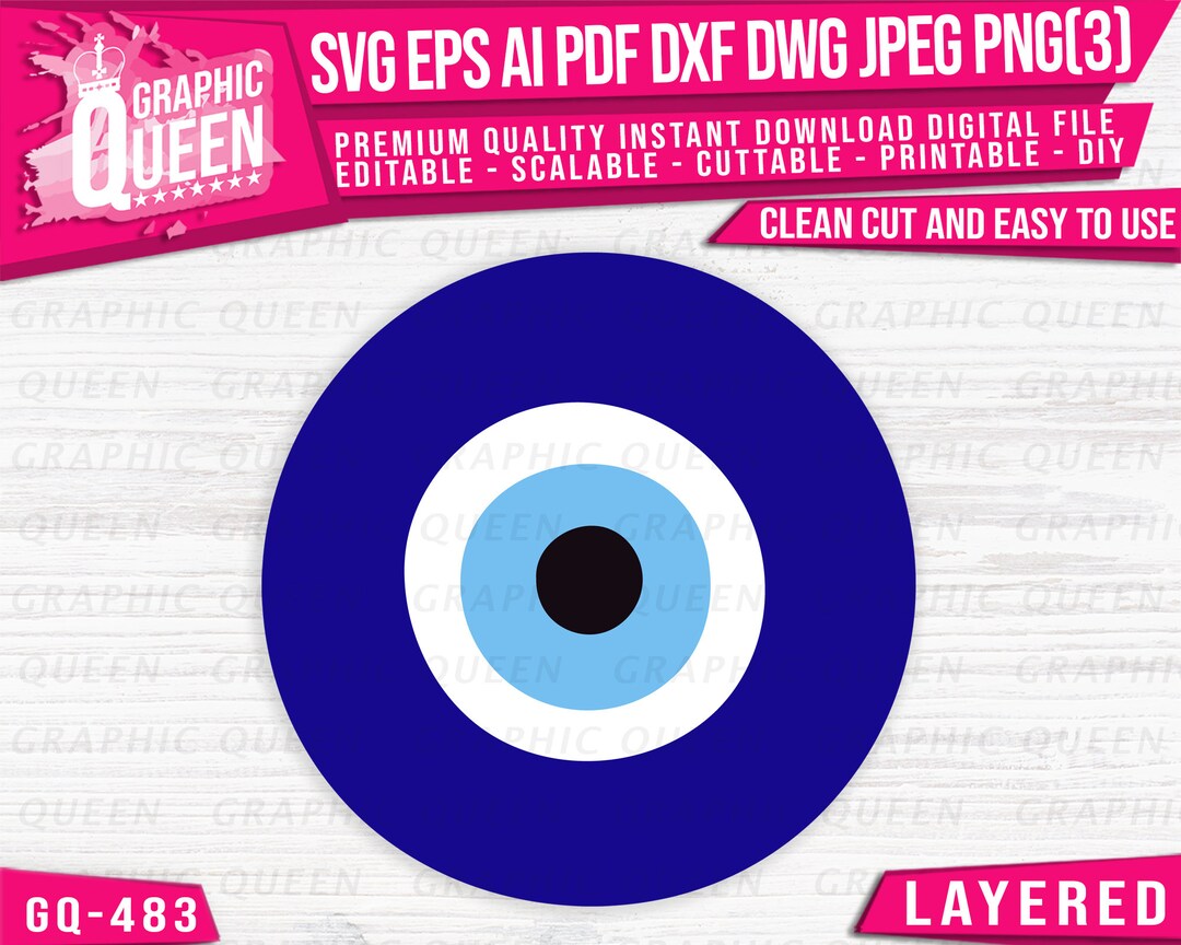 Evil EYE Layered SVG Evil Eye Silhouette Evil Eye Vector - Etsy