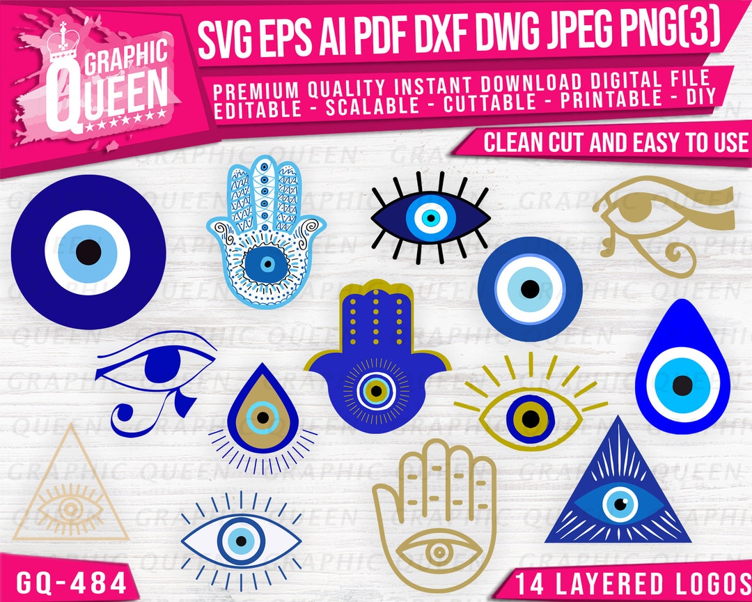 Evil EYE Layered Bundle SVG Evil Eye Silhouette Evil Eye - Etsy