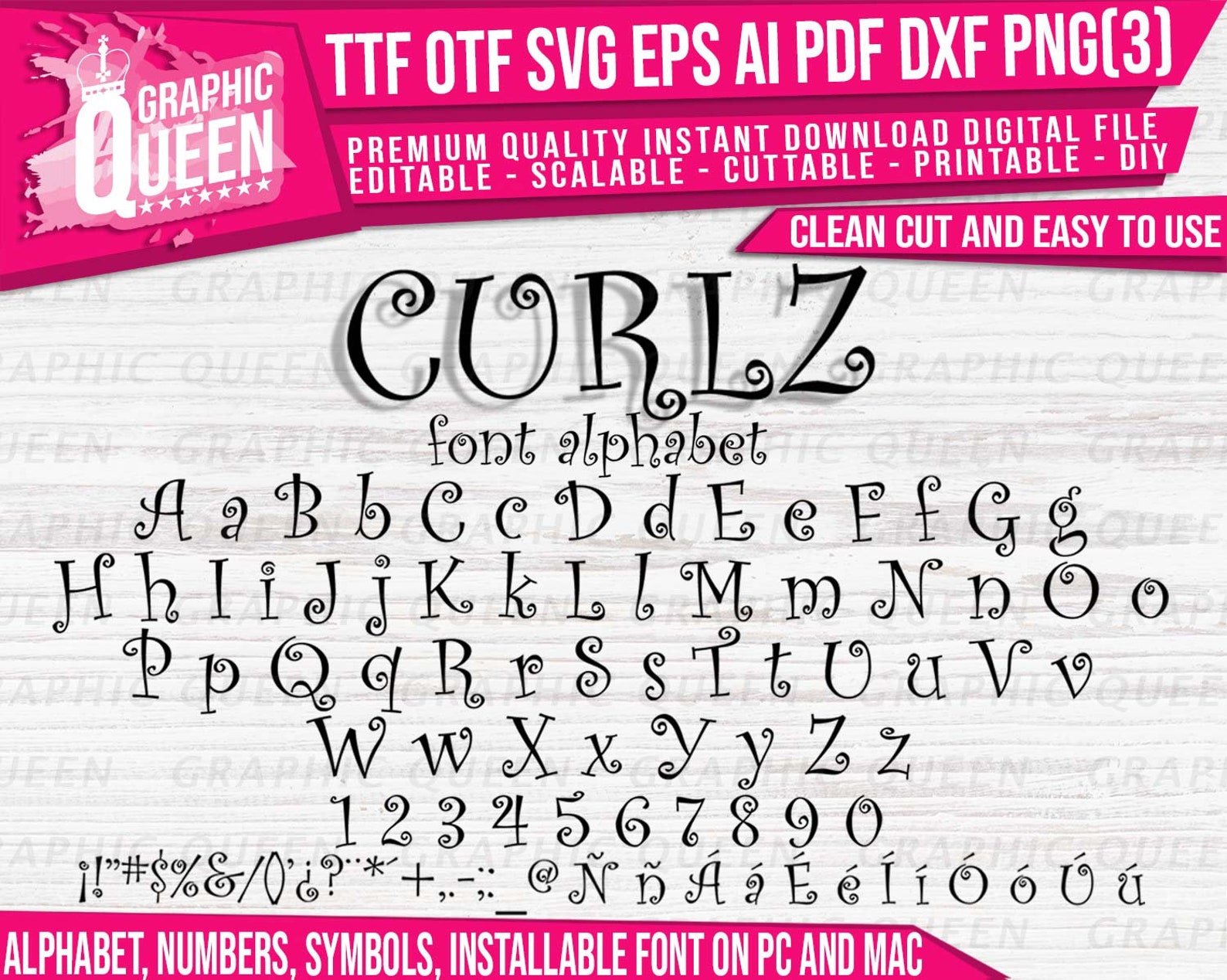 Curlz Font Ttf Otf Curlz Letter and Number Curlz Svg Curlz Etsy Finland