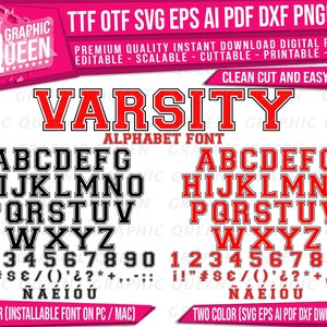 Varsity font ttf otf SVG File Varsity letter-college varsity | Etsy