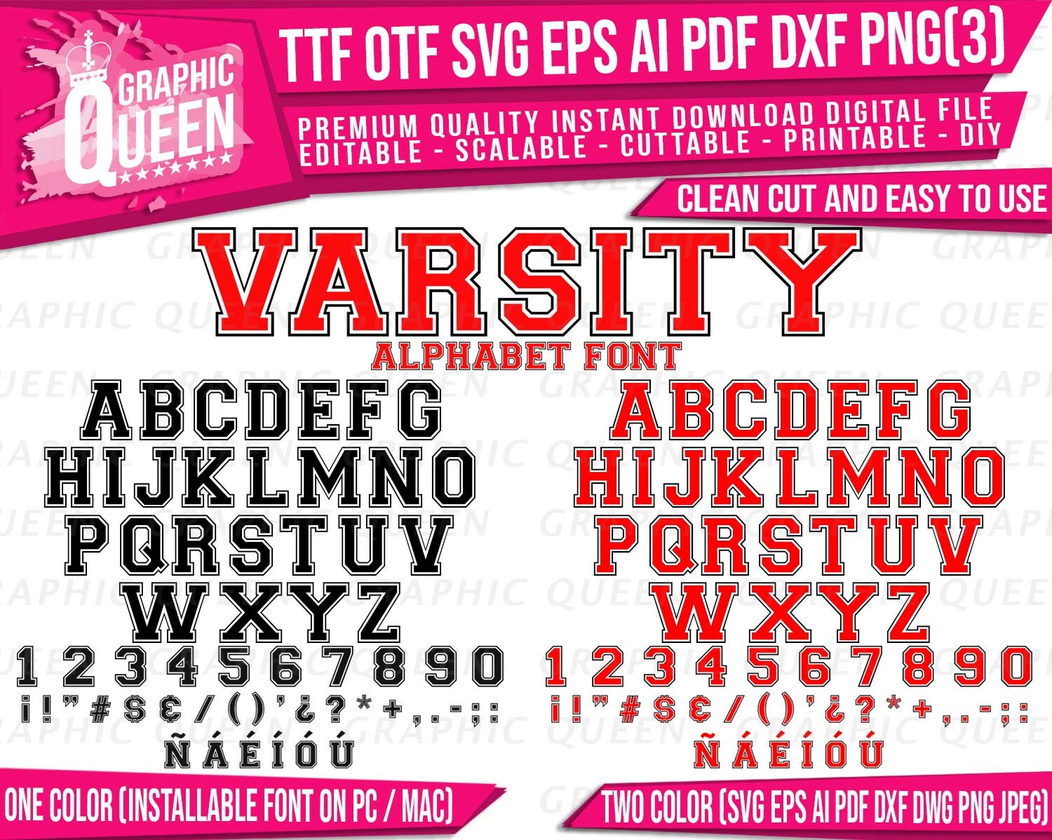 Download Varsity Font Ttf Otf Svg File Varsity Letter College Varsity Etsy