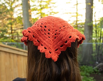 Sweet Pea Bandana PDF Crochet Pattern - Beginner Cottagecore Kerchief