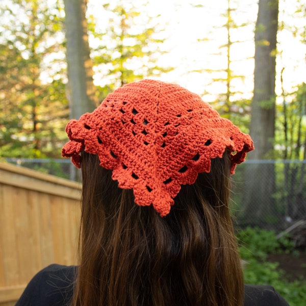 Sweet Pea Bandana PDF Crochet Pattern - Beginner Cottagecore Kerchief