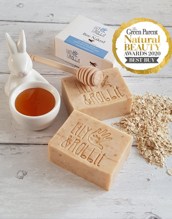 Bee Naked (Honey + Oatmeal) Goats Milk & Olive Oil Soap Handmade All Natural 115ge …