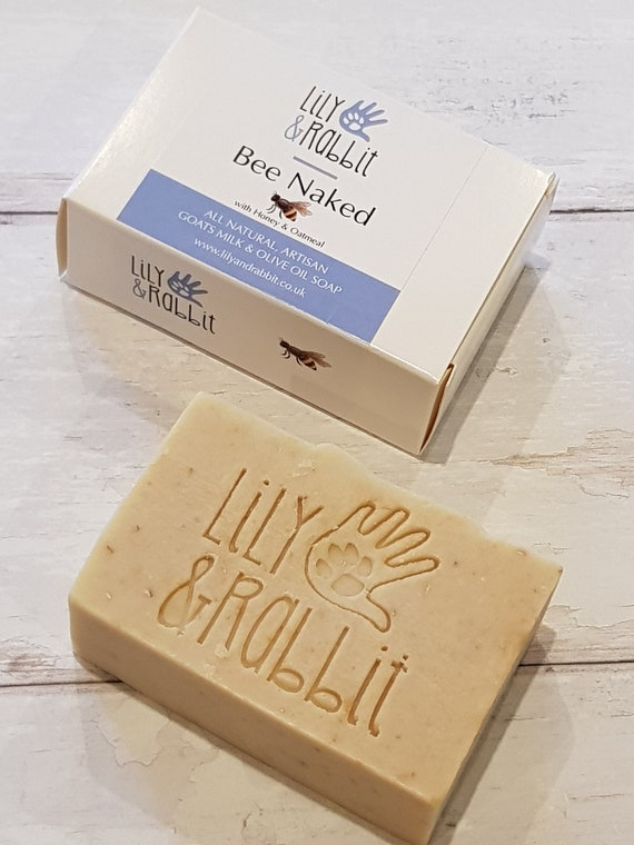 Bee Naked (Honey + Oatmeal) Goats Milk & Olive Oil Soap Handmade All Natural 115ge …