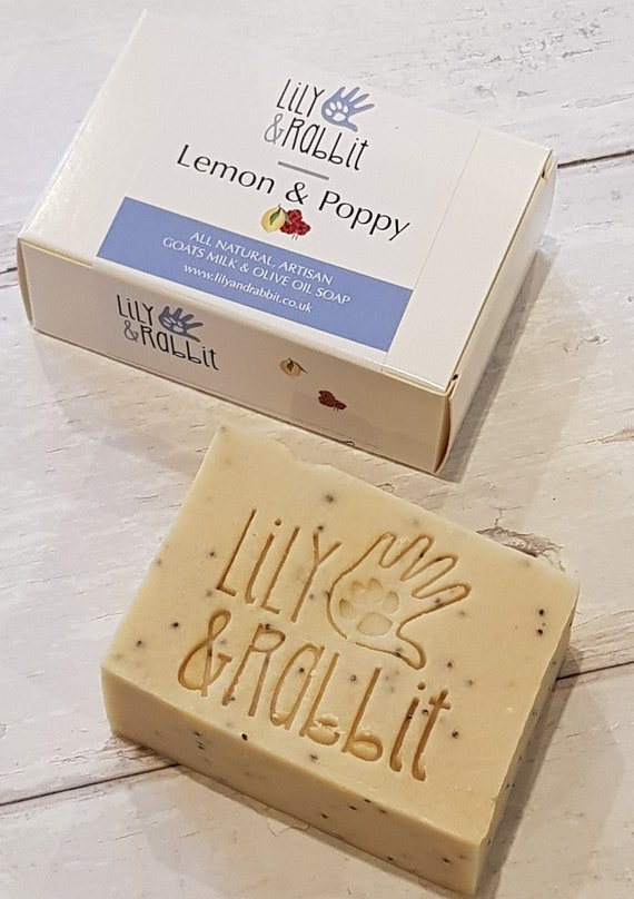 Lemon and Poppy Goats Milk & Olive Oil Soap Handmade All Natural 115ge …