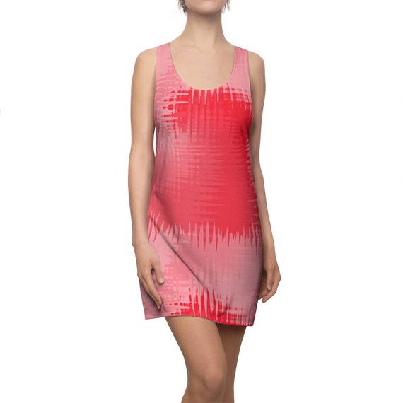 red racerback dress Creased Stretch Crepe Racerback Dress