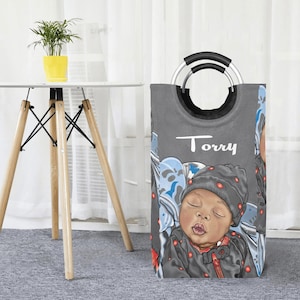 Personalisierter Baby Korb / Wäschesack / African American Baby Boy Wäschekorb / Aufbewahrungskorb / Baby-Dusche-Geschenk
