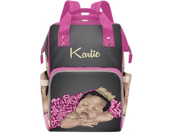 Personalized Princess Baby Bag/ Diaper Bag Backpack/ Clothing Bottles bag/ Baby Shower Gift