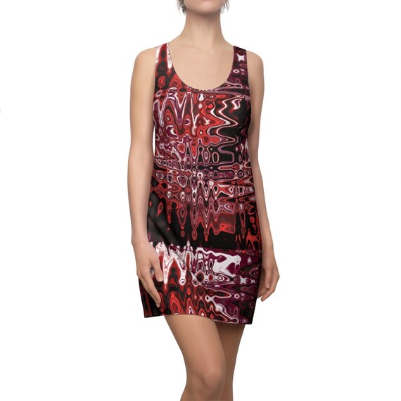 Red and Black Racerback T-Shirt Dress