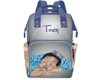 Bolsa de bebé Príncipe personalizada / Mochila de bolsa de pañales / Bolsa de botellas de ropa / Regalo de baby shower