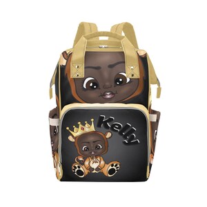 Personalized Baby Bag/ Diaper Bag/ African American Baby Unisex  Backpack/ Clothing Bottles Bag/ Baby Shower Gift