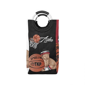 Personalisierter Sport Baby Korb / Wäschesack / Basketball / African American Baby Boy Wäschekorb / Aufbewahrungskorb / Baby-Dusche-Geschenk