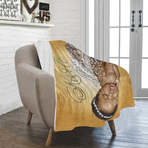 Cobertor personalizado para bebês meninas/pequena princesa/cobertor com nome personalizado/bebê recém-nascido/presente de chá de bebê/bebê afro-americano
