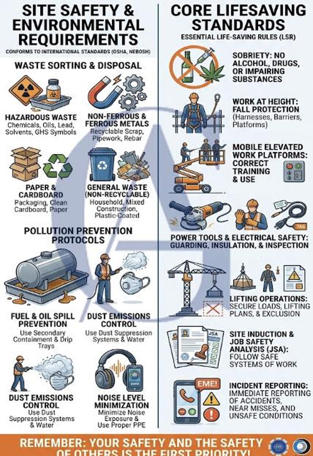 Construction Site Safety Poster | Environmental, Lifesaving Rules (PDF ...