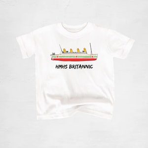 Youth HMHS Britannic Ship graphic t-shirt / toddler t-shirt / baby t-shirt / kids boat shirt / the titanic / white star line kids shirt