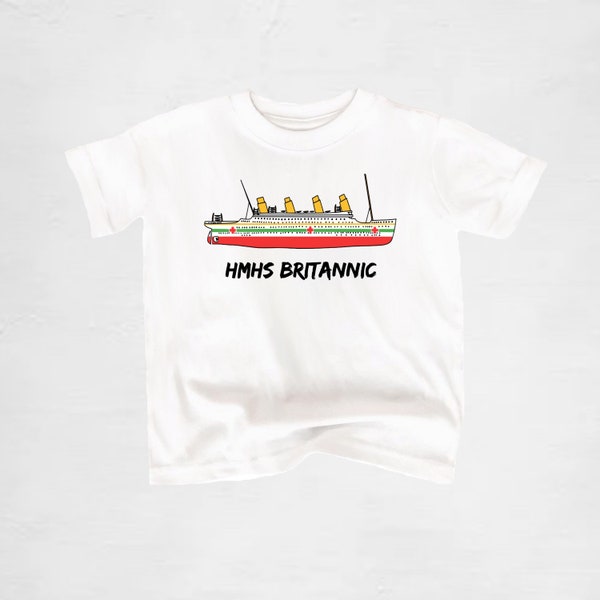 Youth HMHS Britannic Ship graphic t-shirt / toddler t-shirt / baby t-shirt / kids boat shirt / the titanic / white star line kids shirt