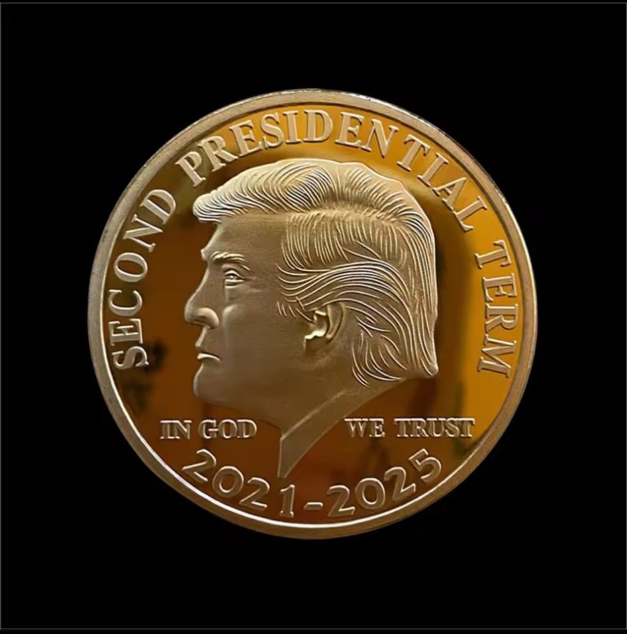 Donald Trump Gold Plated Commemorative Coin: 2021-2025 Collectible
