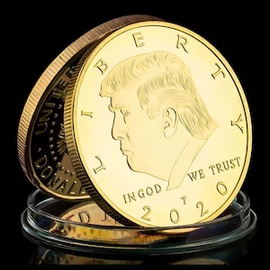 Donald Trump 2020 vergoldete Gedenkmünze mit Acrylgehäuse