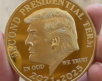 Moneta commemorativa placcata in oro di Donald Trump: 2021-2025 da collezione/errore di zecca