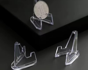 Acrylic Coin Display Stands, Mini Easel Holder, Badges Lots 3, 5 and 10 pcs