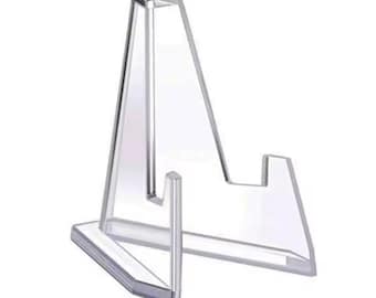 Acrylic Coin Display Stands - Easel Holder, Medals, Badges Lots 3, 5 and 10 pcs