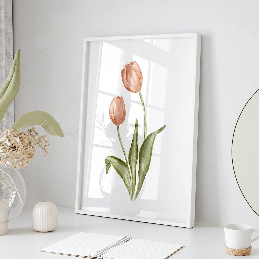 Watercolor Tulip Art Print, Floral Botanical Wall Decor - Etsy