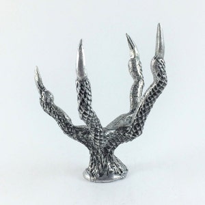 Pewter Dragon Claw Stand for 50mm Ball - Hand-Buffed Satin Finish