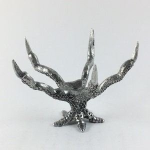 Pewter Dragon Claw Stand for 100mm Ball - Hand-Buffed Satin Finish