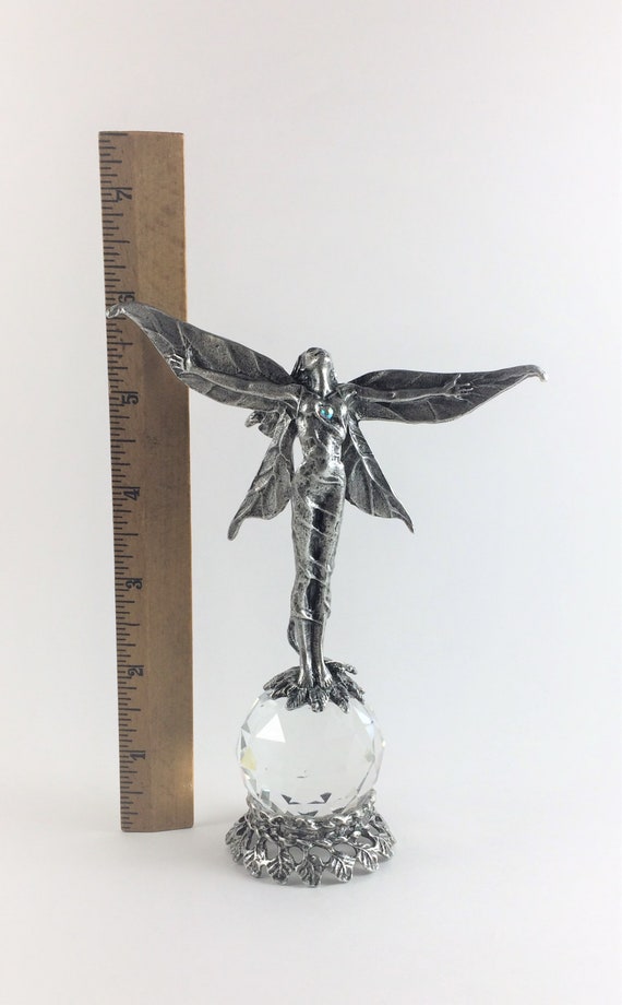 Pewter Fairy On A Leaf Figurine Pewter Fairy On A Leaf Figurine