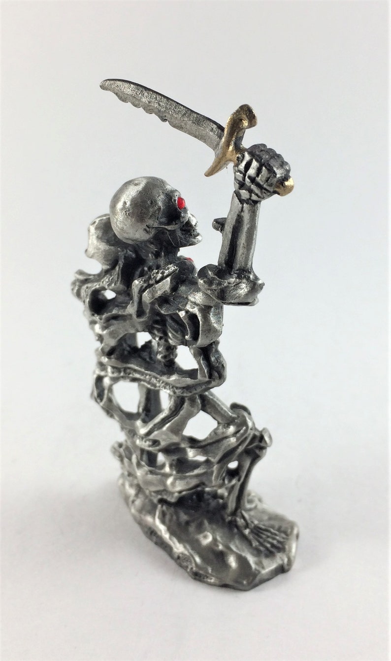 Pewter Skeleton Knight Last Battle Crystal Accents Etsy