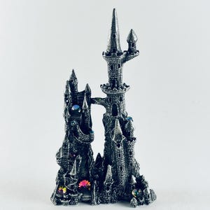 Tall Pewter Castles with  Many Colorful Crystals (#2)