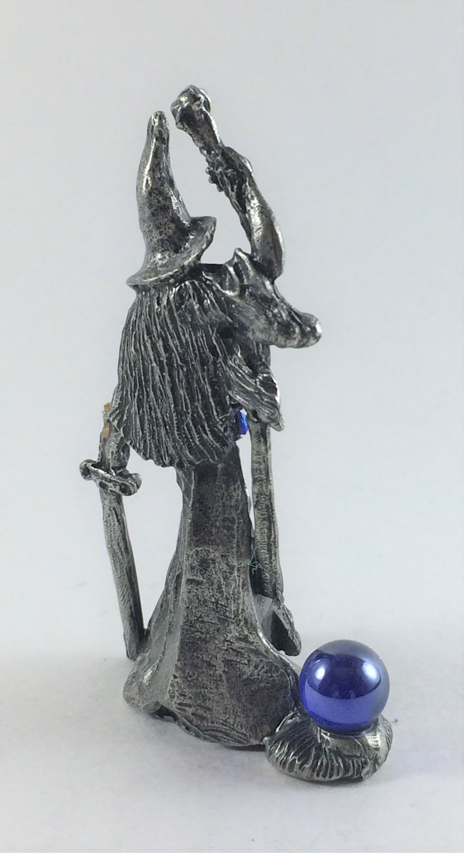 Pewter Wizard with Staff and Sword with Crystal Accents Etsy