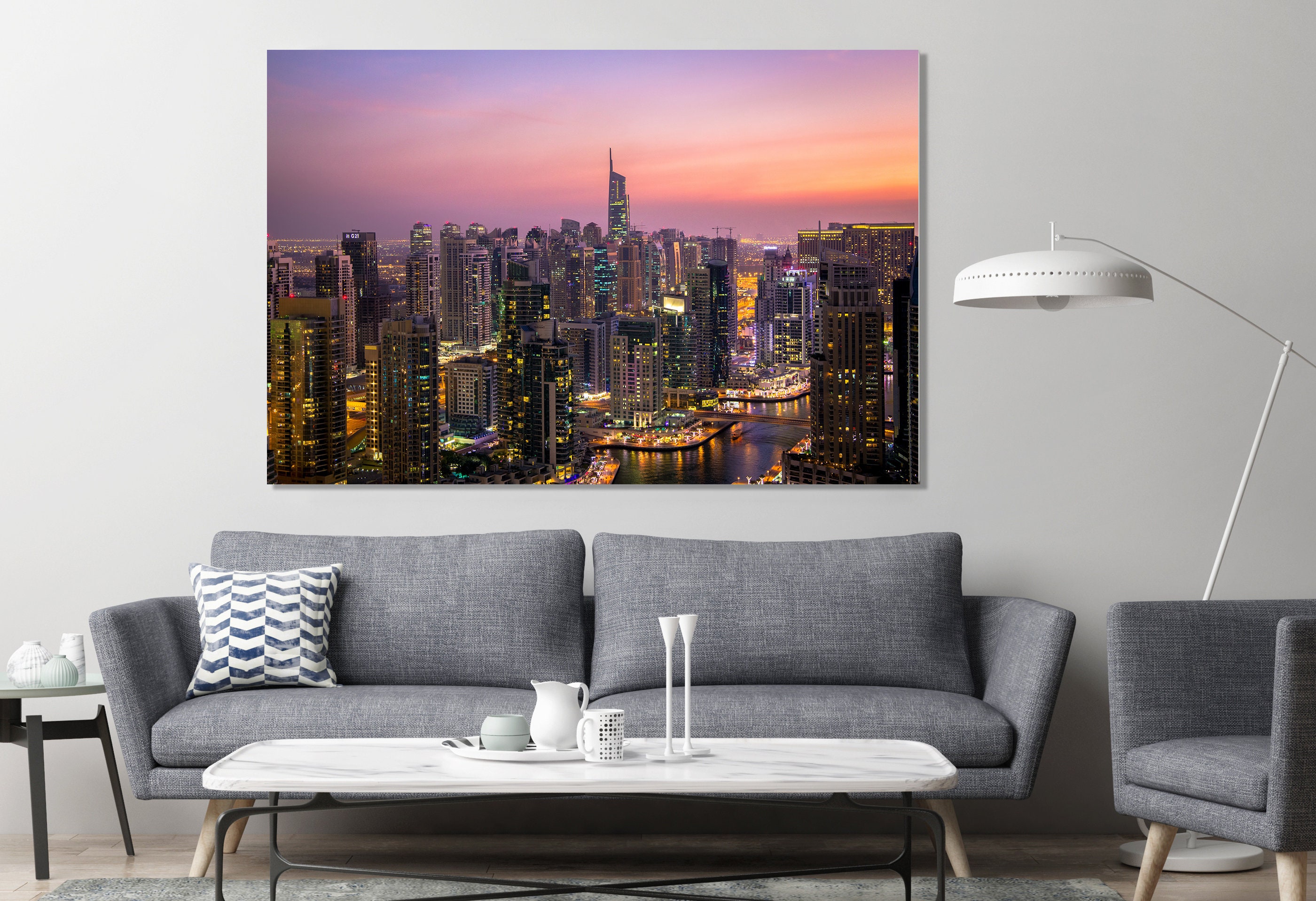 City Skyline Art Prints Painting Canvas Print Large Canvas Art Etsy