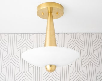 Art Deco - Ceiling Fixture - Brass Ceiling Light - Streamline Modern - Art Deco Lights - Brass - Bauhaus - 1930's - Model No. 7041