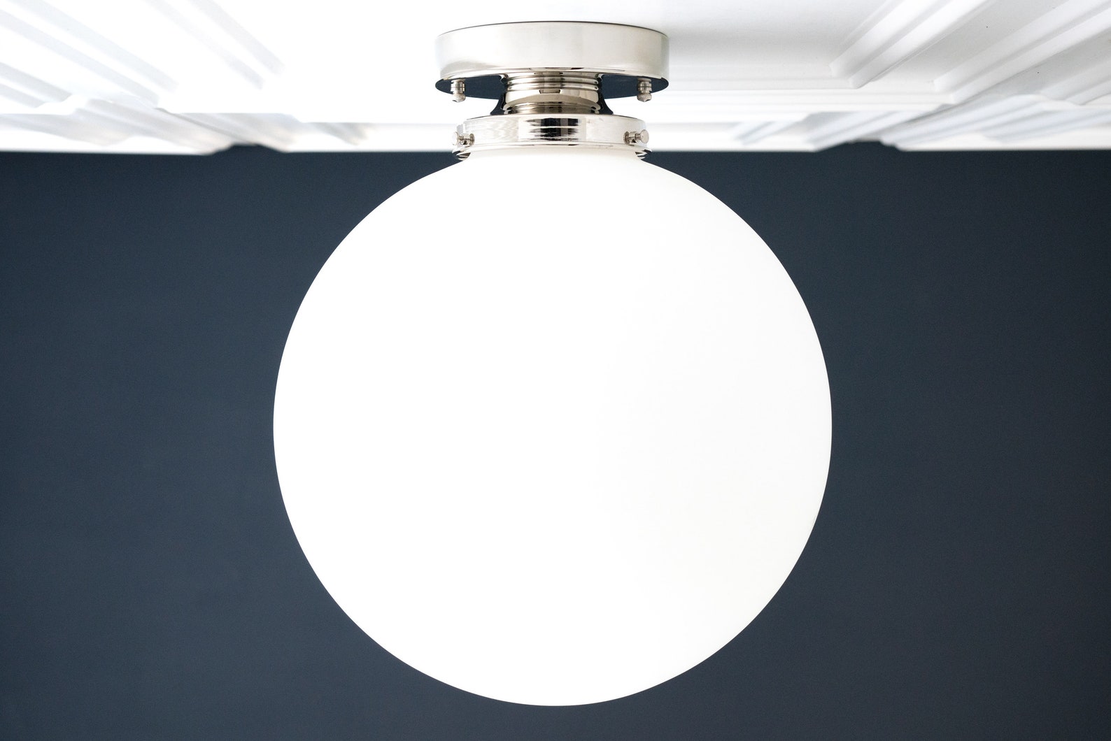 Frosted Glass Light 12 Inch Globe Art Deco Lighting Etsy