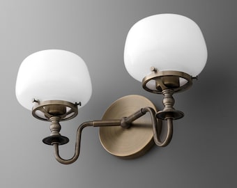 Sconce Light-Brass Wall Sconce-Dual Light Sconce-Vintage Wall Lamp - Model No. 5044