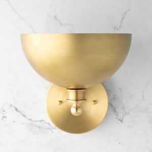 Brass Sconce - Art Deco Light - Brass Dome Light - Modern Lighting - Bathroom Lighting - Modern Vanity - Sconce Lighting - Model No. 8066 image 2