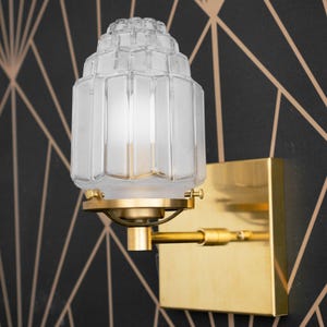 Art Deco Sconce - Deco Wall Lamp - Art Deco Fixtures - Skyscraper - Brass Wall Fixture - Brass Light - 1920s Light - Glam - Model No. 5513