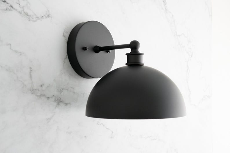 Brass Sconce - Art Deco Light - Brass Dome Light - Modern Lighting - Bathroom Lighting - Modern Vanity - Sconce Lighting - Model No. 8066 image 5