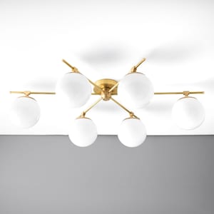 Neckless Globe - Art Deco Chandelier - Chandelier Lighting - Modern Chandelier - Mid Century Lighting - Unique Lighting - Model No. 4934