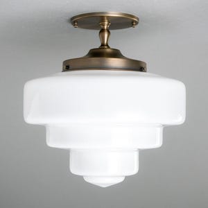 Large Globe Light - Hand Blown Glass - Art Deco Lighting - Ceiling Light Fixture - Model No. 8713