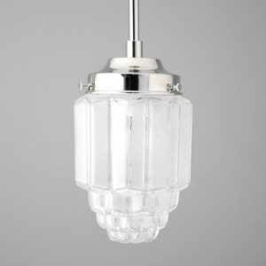 Pendant Light Art Deco Skyscraper Shade Hanging Light Art Deco Shade Kitchen Lights Frosted Glass Model No. 5492 image 5