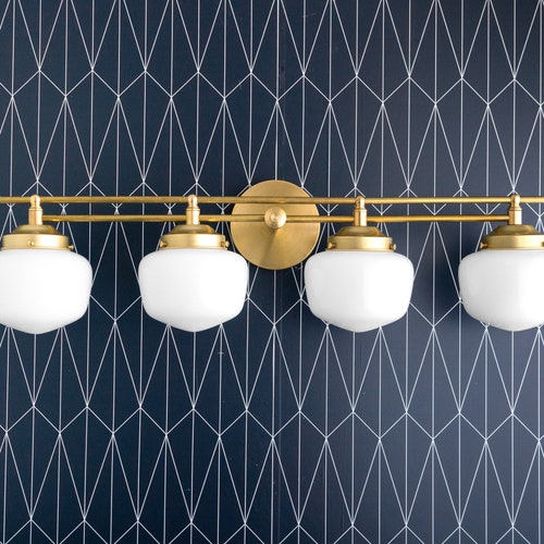 4 Shade Vanity Art Deco Vanity Schoolhouse Vanity Modern Etsy