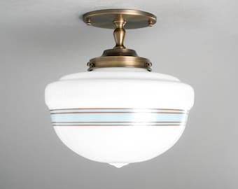 Vintage Lighting - Schoolhouse Globe - Made in USA - Pendant Lamp - Ceiling Light - Model No. 3219