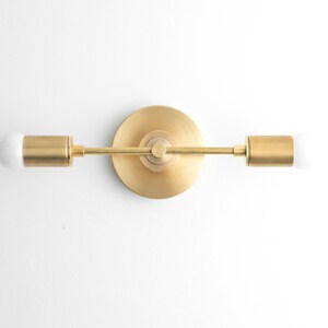 Gold Vanity Light - Brass Bathroom Light - Vanity Fixtures - Vanity Lamp - Bathroom Lamps - Raw Brass - Wall Lamp - Model No. 8057 image 2