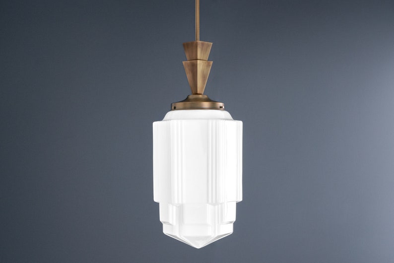 Grand Entry Light High Ceiling Light Art Deco Lighting Downrod Pendant Made in USA Model No. 5941 image 3