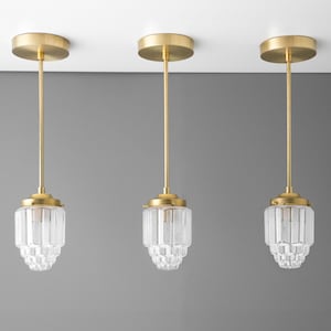 Pendant Light - Art Deco - Skyscraper Shade - Hanging Light - Art Deco Shade - Kitchen Lights - Frosted Glass - Model No. 5492